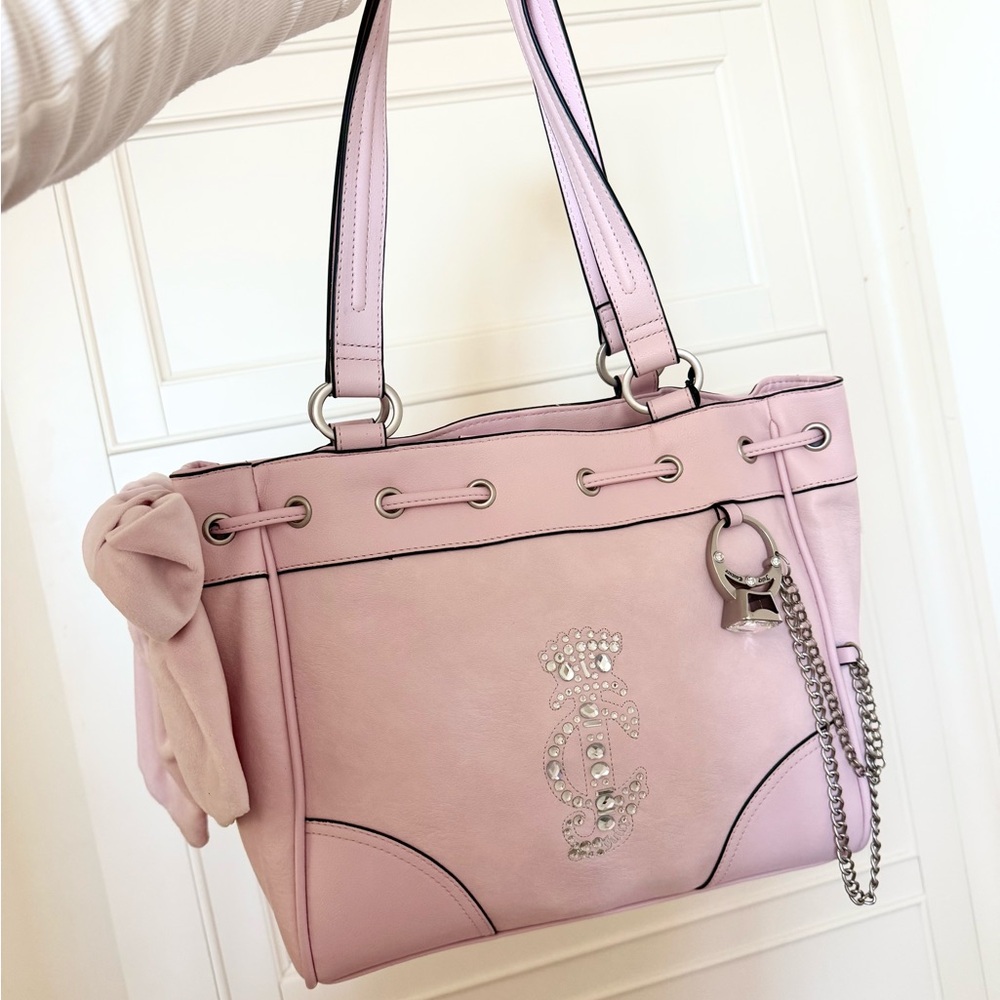 Juicy Couture Light Pink Tote with Crystal Logo and Charm